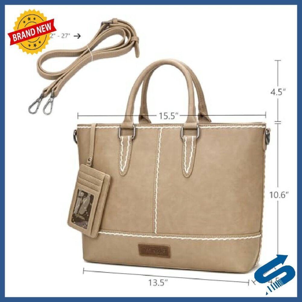 Spacious PU Leather Tote Bag with Removable Card Holder & Adjustable Strap - Picture 7 of 8